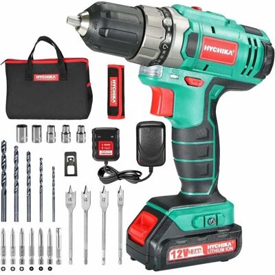 Taladro inalámbrico HYCHIKA 12V con 21+1 ajustes de torsión - Potencia y versatilidad Taladro inalámbrico HYCHIKA 12V con 21+1 ajustes de torsión - Potencia y versatilidad