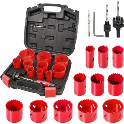 Kit de Sierras de Corona Bimetálicas HYCHIKA 17 pzas - Accesorios para Metal y Madera Kit de Sierras de Corona Bimetálicas HYCHIKA 17 pzas - Accesorios para Metal y Madera