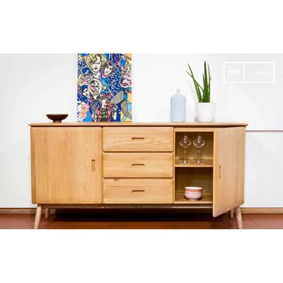 PIB Anrichte de Madera Beige - Buffet en Roble Claro - Mueble de Almacenamiento PIB Anrichte de Madera Beige - Buffet en Roble Claro - Mueble de Almacenamiento