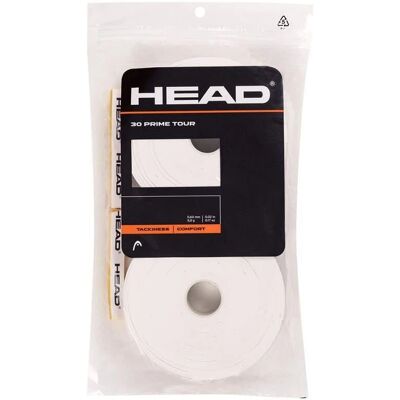 Head Prime Tour Overgrip - Blanco - Pack de 30 - Accesorio de tenis Head Prime Tour Overgrip - Blanco - Pack de 30 - Accesorio de tenis