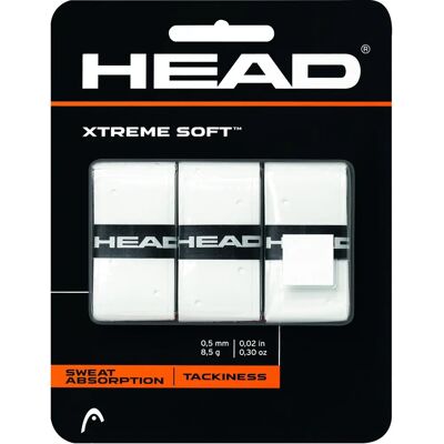 Head Xtremesoft Overgrip - Blanc - Tennis, Padel, Squash - Publicité Head Xtremesoft Overgrip - Blanc - Tennis, Padel, Squash - Publicité
