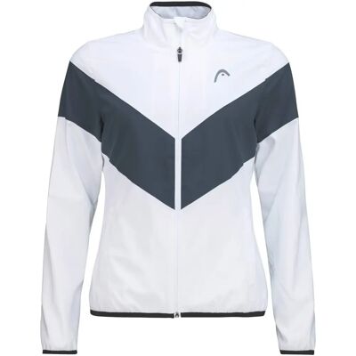 Veste d'entraînement de tennis Head Club 814401WHNV pour femmes - Blanc - Publicité Veste d'entraînement de tennis Head Club 814401WHNV pour femmes - Blanc - Publicité