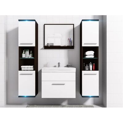 Fun Moebel - TOPLINE - Wenge matt - Weiß matt - Bathroom Vanity Set Fun Moebel - TOPLINE - Wenge matt - Weiß matt - Bathroom Vanity Set