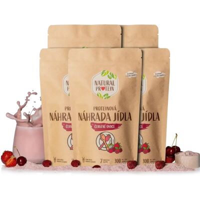 NaturalProtein Náhrada jídla Červené ovoce - 1, 3, 5 kusů NaturalProtein Náhrada jídla Červené ovoce - 1, 3, 5 kusů