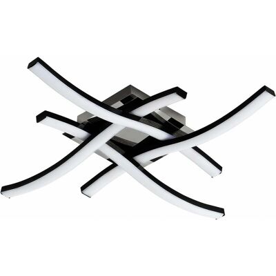 COMELY Lampada da soffitto LED - 4 luci - Design moderno onda - Nero - 24W COMELY Lampada da soffitto LED - 4 luci - Design moderno onda - Nero - 24W