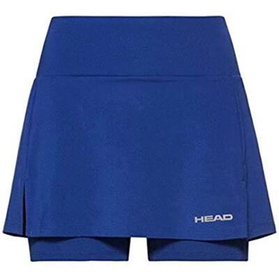 Jupe de tennis Head Club Basic - Bleu Royal avec Shorts intégrés - Publicité Jupe de tennis Head Club Basic - Bleu Royal avec Shorts intégrés - Publicité
