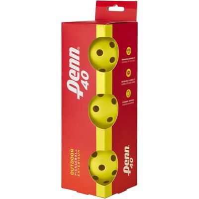 Head Penn 40 Utendørs Pickleball Ball - Holdbar & Synlig Head Penn 40 Utendørs Pickleball Ball - Holdbar & Synlig