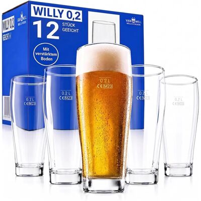 Wellco Willybecher 200ml - Bierglas - 12 Stück Wellco Willybecher 200ml - Bierglas - 12 Stück