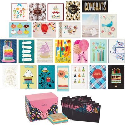 Hallmark 24 gratuláló kártya készlet - Környezetbarát, Díszes, Egész évben Hallmark 24 gratuláló kártya készlet - Környezetbarát, Díszes, Egész évben