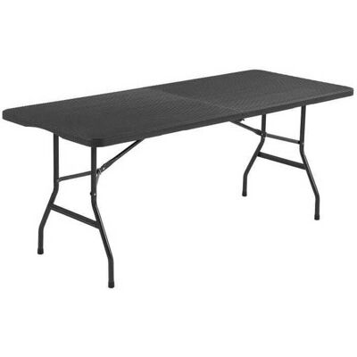 Table de réception pliante 180x74x73.5cm - Acier et Polyéthylène - Noir - Publicité Table de réception pliante 180x74x73.5cm - Acier et Polyéthylène - Noir - Publicité