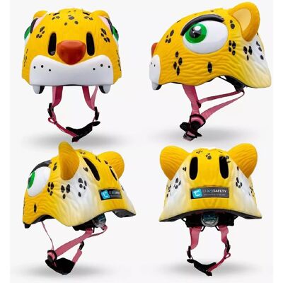 Crazy Safety Gelb Leopard Kinder Fahrradhelm - EN 1078 Zertifiziert Crazy Safety Gelb Leopard Kinder Fahrradhelm - EN 1078 Zertifiziert