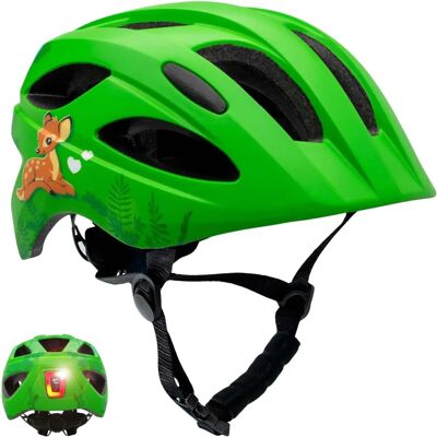 Crazy Safety - Leichter grüner Fahrradhelm für Kinder mit LED Crazy Safety - Leichter grüner Fahrradhelm für Kinder mit LED