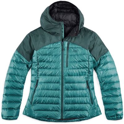 Veste à capuche femme Outdoor Research Helium Down Bleu L - Veste - Publicité Veste à capuche femme Outdoor Research Helium Down Bleu L - Veste - Publicité