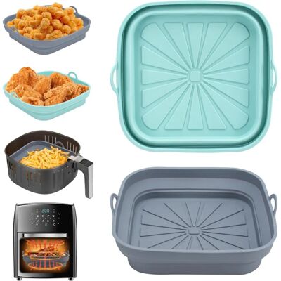 ALYVISUN - 2-delige Siliconen Bakvormset - Airfryer Accessoire ALYVISUN - 2-delige Siliconen Bakvormset - Airfryer Accessoire