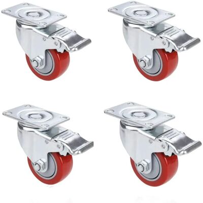 VOLUKER - Set med 4 svänghjul med broms - 75 mm - Möbelhjul VOLUKER - Set med 4 svänghjul med broms - 75 mm - Möbelhjul