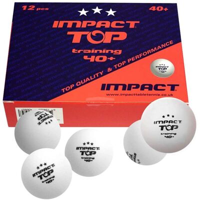 IMPACT TOP Träningsbordtennisbollar - 12-pack, vit IMPACT TOP Träningsbordtennisbollar - 12-pack, vit