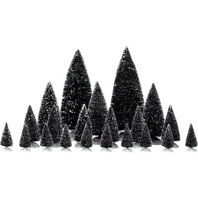 LEMAX Pine Trees Set - 21 Snowy Christmas Pines - Christmas Village Decor LEMAX Pine Trees Set - 21 Snowy Christmas Pines - Christmas Village Decor