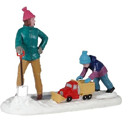 Lemax - Clearing The Sidewalk - Scène de village de Noël - Publicité Lemax - Clearing The Sidewalk - Scène de village de Noël - Publicité