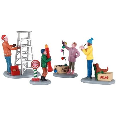 Lemax Magiedinatale - Conjunto de Figuras de Preparativos Familiares - Pueblo de Navidad Lemax Magiedinatale - Conjunto de Figuras de Preparativos Familiares - Pueblo de Navidad