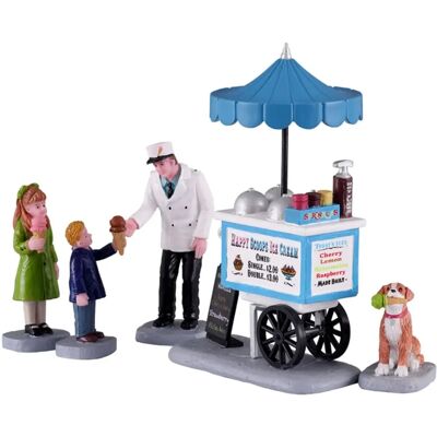 Lemax - Chariot de glaces Happy Scoops - Décoration de Noël - Publicité Lemax - Chariot de glaces Happy Scoops - Décoration de Noël - Publicité