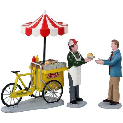 Ensemble de Chariot à Tacos Lemax - Décoration Noël - Publicité Ensemble de Chariot à Tacos Lemax - Décoration Noël - Publicité