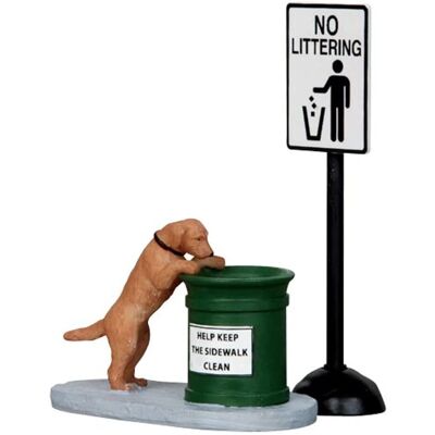 Lemax Cane Curious - No Littering - Set di 2 Lemax Cane Curious - No Littering - Set di 2