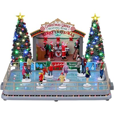 Lemax Patinoire Christmas Grove - Multicolore - Vues & Sons - Publicité Lemax Patinoire Christmas Grove - Multicolore - Vues & Sons - Publicité