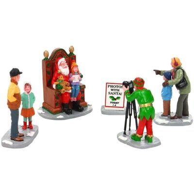 Ensemble de Figurines en résine polyresin Santa et elfe Lemax - Décoration de Noël - Publicité Ensemble de Figurines en résine polyresin Santa et elfe Lemax - Décoration de Noël - Publicité