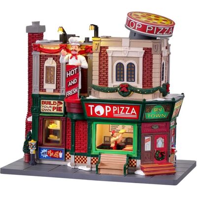 Lemax - Top Pizza met 4.5V Voeding - Kerst dorp Decoratie Lemax - Top Pizza met 4.5V Voeding - Kerst dorp Decoratie