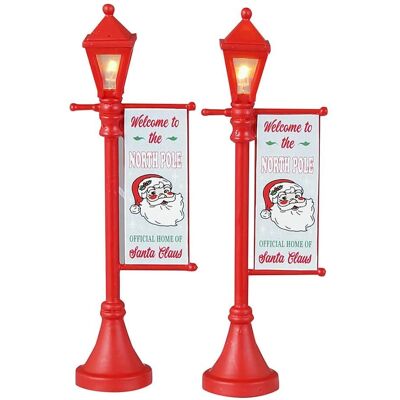 Lemax Lampadaires Pôle Nord Ensemble de 2 - Décoration de Noël - Publicité Lemax Lampadaires Pôle Nord Ensemble de 2 - Décoration de Noël - Publicité
