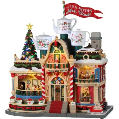 Lemax Frau Claus Tee Weihnachtsdorf mit Licht & Ton Lemax Frau Claus Tee Weihnachtsdorf mit Licht & Ton
