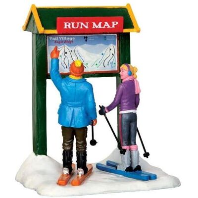 Lemax Skifahrer - Pistenkarte Dekoration - Weihnachten Lemax Skifahrer - Pistenkarte Dekoration - Weihnachten