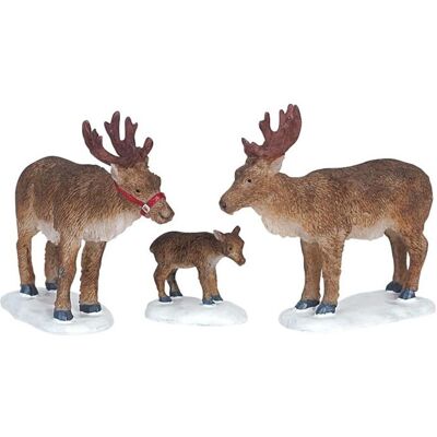 Lemax Rentier-Set aus 3 - Weihnachtsdorf-Zubehör Lemax Rentier-Set aus 3 - Weihnachtsdorf-Zubehör