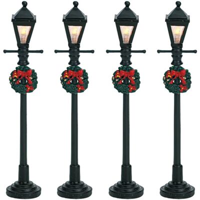 Lemax Ensemble 4 Lampadaires à Gaz - Accessoire Village de Noël - Publicité Lemax Ensemble 4 Lampadaires à Gaz - Accessoire Village de Noël - Publicité
