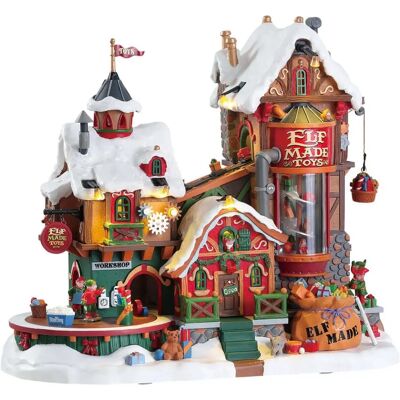 Lemax Santa's Wonderland Elf Made Toy Factory - Scène animée, alimentation 4,5V - Publicité Lemax Santa's Wonderland Elf Made Toy Factory - Scène animée, alimentation 4,5V - Publicité