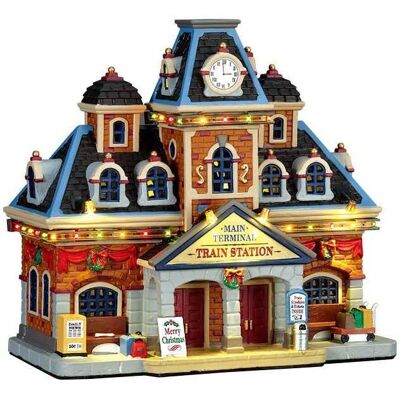 Gare principale Lemax - Village Caddington - Porcelaine - 24.5cm - Publicité Gare principale Lemax - Village Caddington - Porcelaine - 24.5cm - Publicité