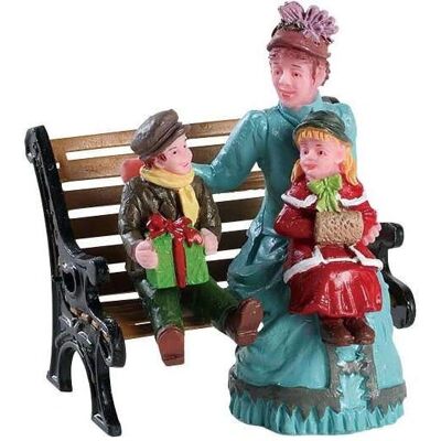 Figurine de village de Noël Lemax Assis Ensemble - 5,3cm - Publicité Figurine de village de Noël Lemax Assis Ensemble - 5,3cm - Publicité