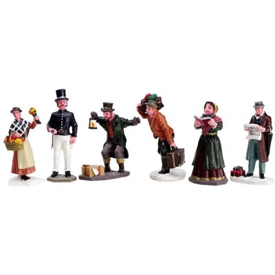 Set de Figurines de Citadins Lemax - Accessoires de Village de Noël - Publicité Set de Figurines de Citadins Lemax - Accessoires de Village de Noël - Publicité