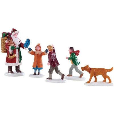 Lemax Papa Christmas Set aus 5 Figuren - Weihnachtsdorf Dekoration Lemax Papa Christmas Set aus 5 Figuren - Weihnachtsdorf Dekoration