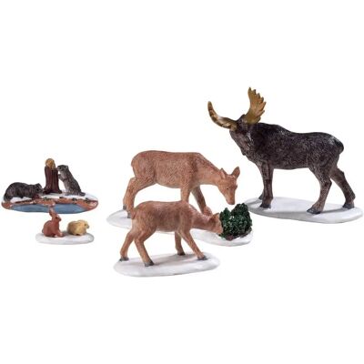 Lemax Animaux Sauvages Ensemble de 5 - Publicité Lemax Animaux Sauvages Ensemble de 5 - Publicité