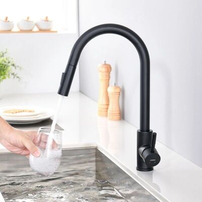 LONHEO Grifo de Cocina de Acero Inoxidable con Giro a 360° y Ducha Extraíble - Grifo de Cocina LONHEO Grifo de Cocina de Acero Inoxidable con Giro a 360° y Ducha Extraíble - Grifo de Cocina