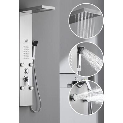 Auralum - Panel - Acero cepillado - 3 modos - Panel de ducha Auralum - Panel - Acero cepillado - 3 modos - Panel de ducha