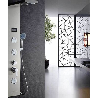 AURALUM Colonna Doccia Acciaio Inox - 5 Funzioni, Luci LED AURALUM Colonna Doccia Acciaio Inox - 5 Funzioni, Luci LED