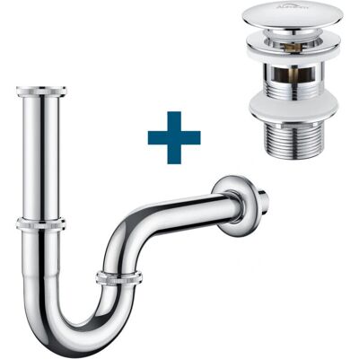 Auralum POP UP Overflow-U‑Bogen - 1-1/4 Zoll Messing Abflussstopfen-Set Auralum POP UP Overflow-U‑Bogen - 1-1/4 Zoll Messing Abflussstopfen-Set