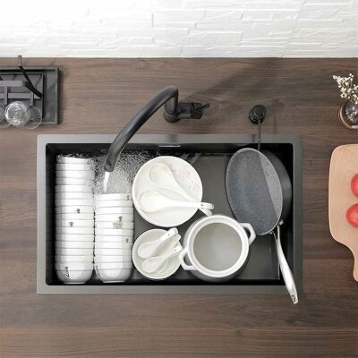Fregadero de Cocina Lonheo 74x44cm - Sencillo, Fácil de Limpiar, Varias Opciones de Montaje Fregadero de Cocina Lonheo 74x44cm - Sencillo, Fácil de Limpiar, Varias Opciones de Montaje