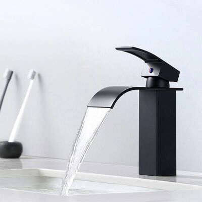 Rubinetto Bagno Nero Auralum - Monomando, Acciaio Inox, 114mm - Lavandino Rubinetto Bagno Nero Auralum - Monomando, Acciaio Inox, 114mm - Lavandino