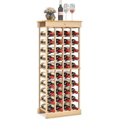 Costway - 40-Bottle Modular Wine Rack - Solid Pine Wood - Anti-Tip - Wine Rack Costway - 40-Bottle Modular Wine Rack - Solid Pine Wood - Anti-Tip - Wine Rack