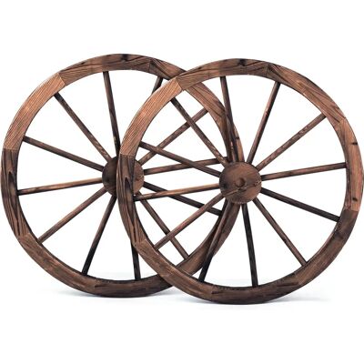 Costway - Wooden Wheel Decor - Brown - 76x76x3.5 cm - Decorative wheel - Publicité Costway - Wooden Wheel Decor - Brown - 76x76x3.5 cm - Decorative wheel - Publicité