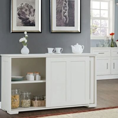 Costway - Anrichte Küchenschrank - Weiß/Braun - Sideboard Costway - Anrichte Küchenschrank - Weiß/Braun - Sideboard