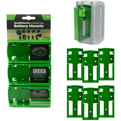 StealthMounts BM-FT18-GRN-6 Green Battery Holder - Battery Holder StealthMounts BM-FT18-GRN-6 Green Battery Holder - Battery Holder